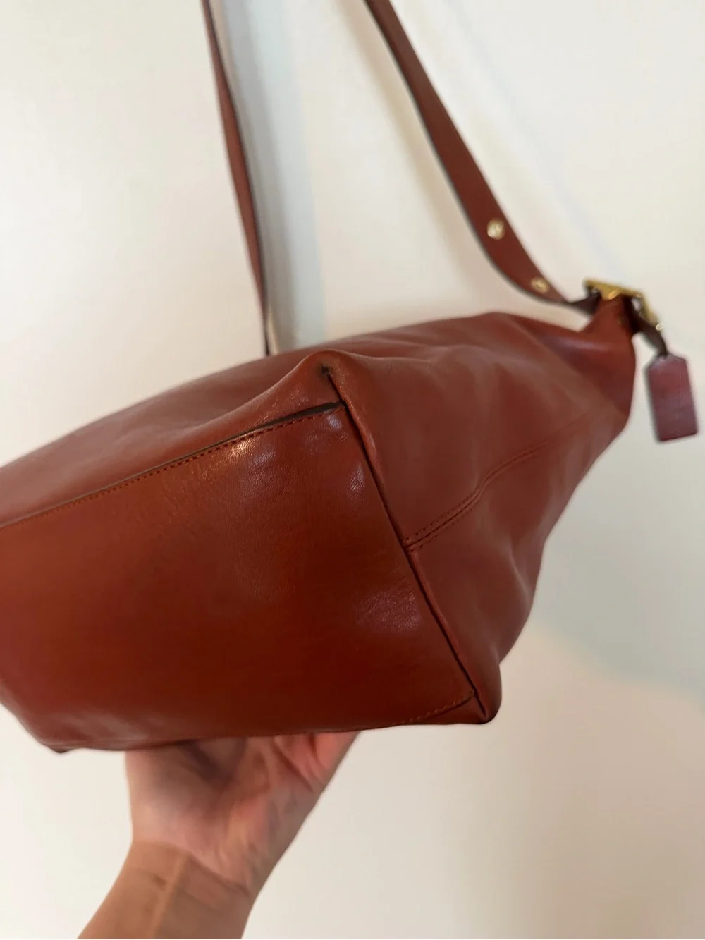 COACH Brown Leather Legacy Duffle Shoulder Bag 19889 Gold Hardware with Wallet